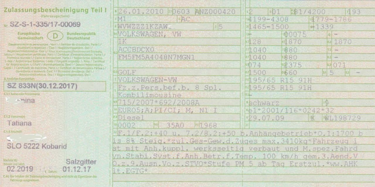 Оформление сделки при покупке авто в Германии. Регистрация. часть 3. — Блог  Режимщика